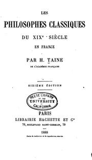 Cover of: Les philosophes classiques du xix siecle en France