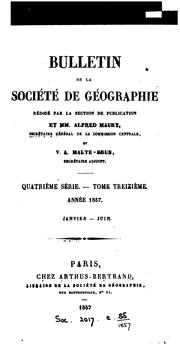 Cover of: bulletin de la societe de geographie by V.A. Malte-Brun