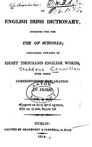 Cover of: English Irish Dictionary by Thaddeus Connellan