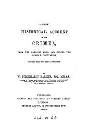 Cover of: A short historical account of the Crimea by William Burckhardt Barker