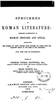 Cover of: Specimens of roman literature by Charles Thomas Cruttwell M.A