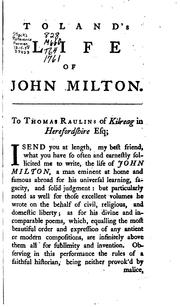 Cover of: Life of John Milton by 