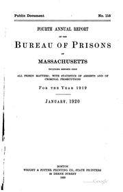 Cover of: Annual Report of the Bureau of Prisons of Massachusetts