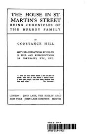 Cover of: THE HOUSE IN ST. MARTIN'S STREET by CONSTANCE HILL