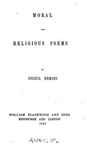 Cover of: Moral and Religious Poems