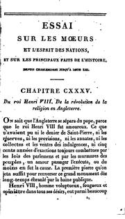 Cover of: Essai sur les mœurs et l'esprit des nations