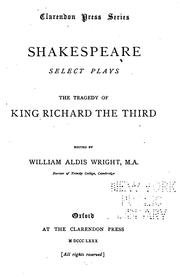 Cover of: The Tragedy of King Richard the Third by William Shakespeare, William Aldis Wright