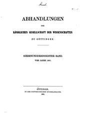 Cover of: Abhandlungen der königlichen Gesellschaft der Wissenschaften zu Göttingen by Königliche Gesellschaft der Wissenschaften zu Göttingen, Königliche Gesellschaft der Wissenschaften zu Göttingen