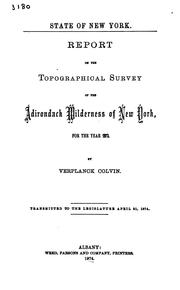 Cover of: Annual Report on the Progress of the Topographical Survey of the Adirondack Region of New York ...