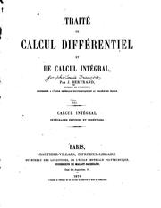 Cover of: Traité de calcul différentiel et de calcul intégral by Joseph Bertrand, Joseph Bertrand