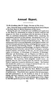 Annual report of the State Board of Medical Examiners of New Jersey. 1891 by No name