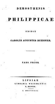 Cover of: Philippica prima, Olynthiacae tres, et De pace