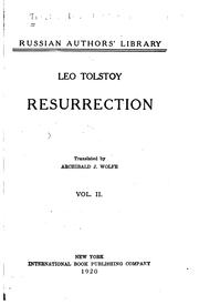Cover of: Resurrection by Lev Nikolaevič Tolstoy