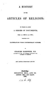 Cover of: A HISTORY OF THE ARTICLES OF RELIGION by CHARLES HARDWICK