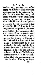 Cover of: Discours sur l'Histoire ecclésiastique...