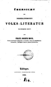 Cover of: Übersicht der niederländischen Volks-Literatur älterer Zeit