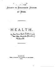 Cover of: Health by Society to Encourage Studies at Home