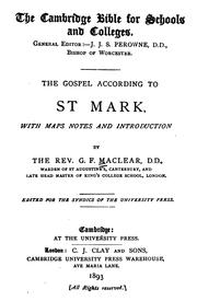 Cover of: The Gospel According to St Mark: With Maps, Notes and Introduction