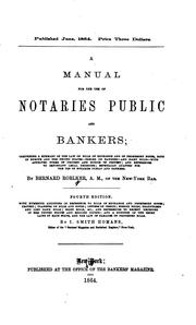 A Manual for the Use of Notaries Public and Bankers by Bernard Roelker , Isaac Smith Homans