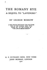 Cover of: The Romany Rye: A Sequel to "Lavengro" by George Henry Borrow