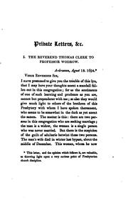 Cover of: Private Letters, Now First Printed from the Original Mss., 1694-1732