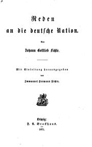 Cover of: Reden an die deutsche Nation