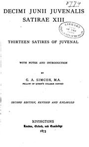Cover of: Decimi Junii Juvenalis Satirae XIII.: Thirteen satires of Juvenal