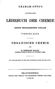 Cover of: Ausführliches Lehrbuch der organischen Chemie by Hermann Kolbe