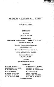 Cover of: Journal of the American Geographical Society of New York