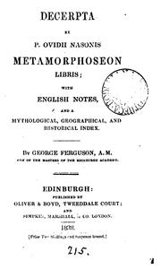 Cover of: Decerpta ex ... Metamorphoseon libris, with Engl. notes by G. Ferguson