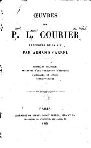 Cover of: OEuvres de P. L. Courier, précédées de sa vie