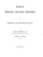 Cover of: Early Rhode Island Houses: An Historical and Architectural Study by Norman Morrison Isham, Albert F. Brown, Norman Morrison Isham, Albert F. Brown