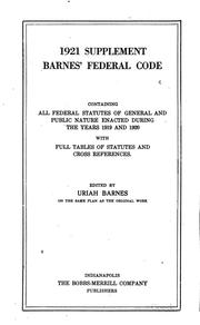 Cover of: Barnes' Federal Code: Containing All Federal Statutes of General and Public ...