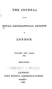 Cover of: The Journal of the Royal Geographical Society ...: General index to the fifth ten volumes of the ...