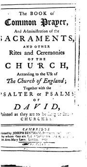 Cover of: Book of Common Prayer, and Administration of the Sacraments and Other Rites and Ceremonies of ... by Church of England