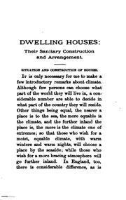 Cover of: Dwelling Houses: Their Sanitary Construction and Arrangements by William Henry Corfield