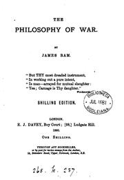 Cover of: the philosophy of war by james ram