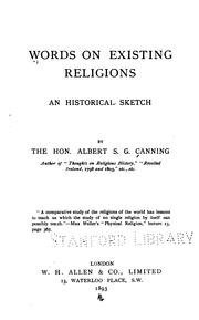 Cover of: Words on Existing Religions: An Historical Sketch