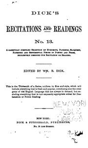 Cover of: Dick's Recitations and Readings by William B. Dick