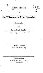 Zeitschrift für die Wissenschaft der Sprache by Albert Hoefer