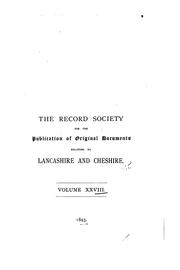 Cover of: Publications by Record Society of Lancashire and Cheshire