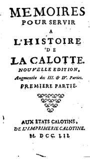 Cover of: Mémoires pour servir à l'histoire de la Calotte