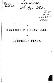 Cover of: A Handbook for Travellers in Southern Italy: Being a Guide for the Provinces ... by John Murray, John Murray (Firm)