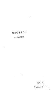 Cover of: Osorio: A Tragedy