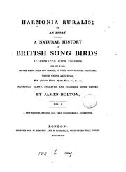 Cover of: Harmonia ruralis; or, An essay towards a natural history of British song birds by James Bolton