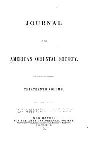 Cover of: Journal of the American Oriental Society by American Oriental Society