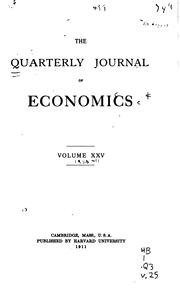 Cover of: The Quarterly Journal of Economics
