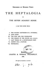 Cover of: The Heptalogia, Or, The Seven Against Sense: Or, The Seven Against Sense, a Cap with Seven Bells