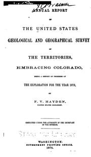 Cover of: Annual Report of the United States Geological and Geographical Survey of the Territories ...