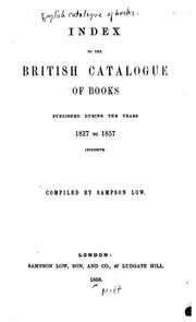 Cover of: The English Catalogue of Books ... by Sampson Low, Sampson Low